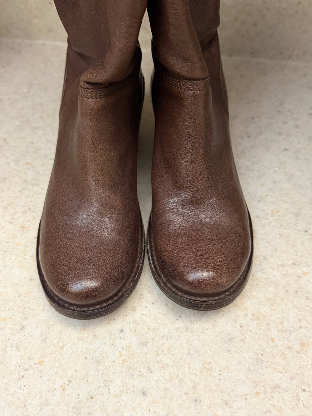 Frye Brown Leather Mid-Calf Heeled Boots Size 6.5